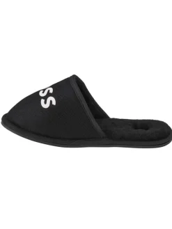 BOSS Logo Slippers in Schwarz