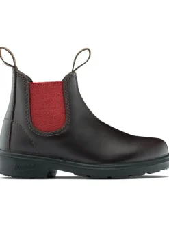 Chelsea Boot "2590 Brown Leather with Crimson Elastic (Kids)" in Braun