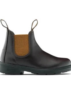Chelsea Boot "2591 Brown Leather with Toffee Elastic (Kids)" in Braun