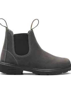 Chelsea Boot "2594 Steel Grey Waxed Suede (Kids)" in Grau