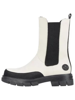 Chelsea-Boots in Schwarz/ Creme