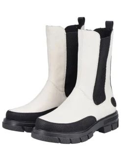 Chelsea-Boots in Schwarz/ Creme