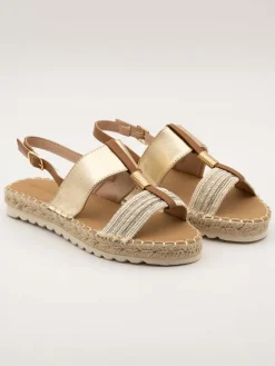 Espadrilles in Beige/ Gold