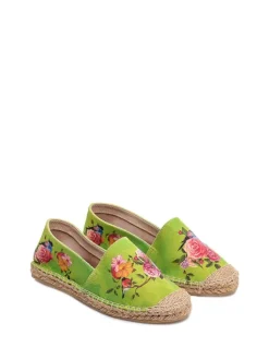 Espadrilles in Grün/ Bunt