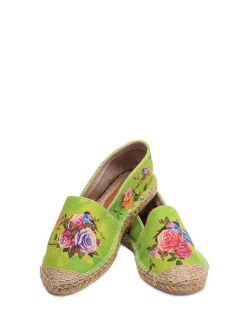 Espadrilles in Grün/ Bunt