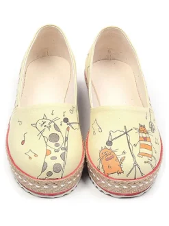 Espadrilles in Hellgelb/ Bunt