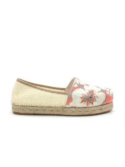 Espadrilles in Orange/ Creme