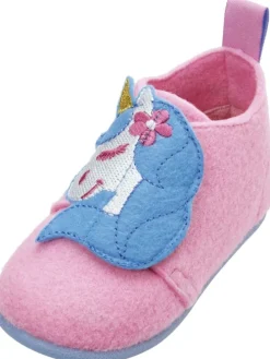 Filz-Hausschuh Einhorn in Rosa
