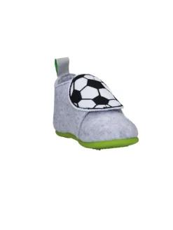Filz-Hausschuh Fußball in Grau