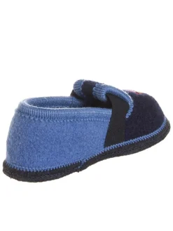 Filz-Hausschuhe "Bob Pirat" in dunkelblau/ blau