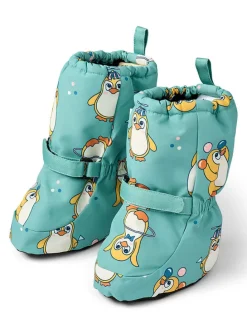 Füßlinge "Pinguine" in Türkis