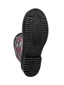 Gummistiefel Blossom Night Halbschaft in schwarz / weiß / rot