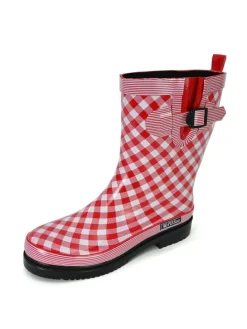 Gummistiefel Checkered in rot