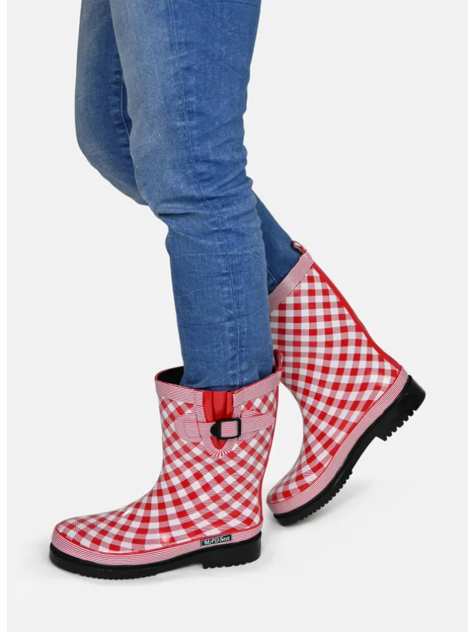 Gummistiefel Checkered in rot