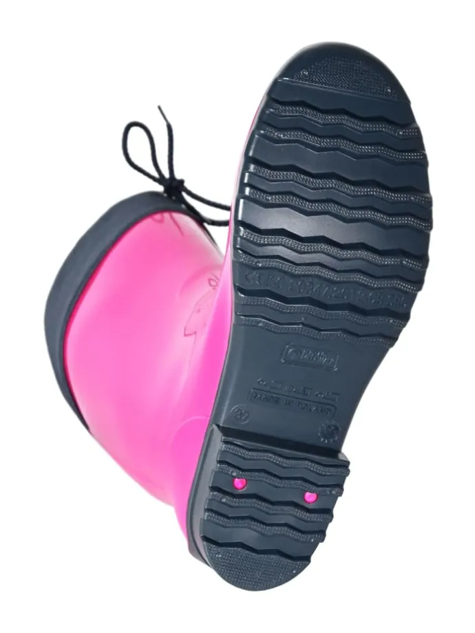 Gummistiefel de Fieselregen Langschaft in fuchsia/dunkelblau