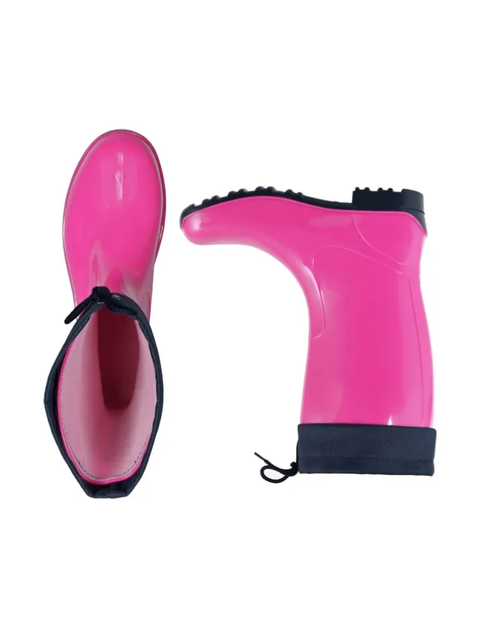 Gummistiefel de Fieselregen Langschaft in fuchsia/dunkelblau