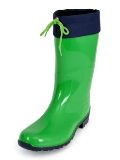 Gummistiefel de Fieselregen Langschaft in hellgrün/dunkelblau