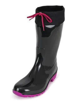 Gummistiefel de Fieselregen Langschaft in schwarz/fuchsia
