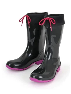 Gummistiefel de Fieselregen Langschaft in schwarz/fuchsia