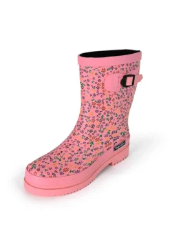Gummistiefel Flowers Halbschaft in rosa