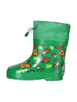 Gummistiefel Halbschaft Waldtiere gefüttert in Grün