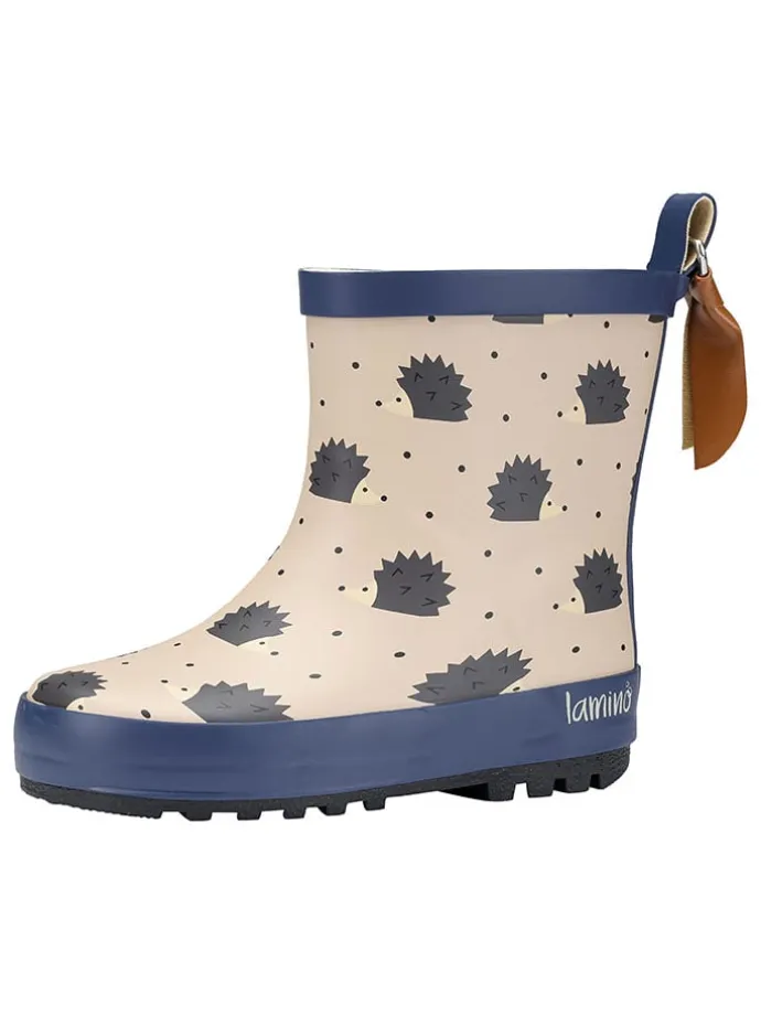 Gummistiefel in Beige/ Dunkelblau