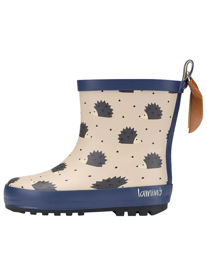 Gummistiefel in Beige/ Dunkelblau