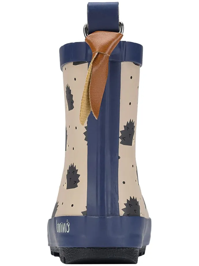 Gummistiefel in Beige/ Dunkelblau