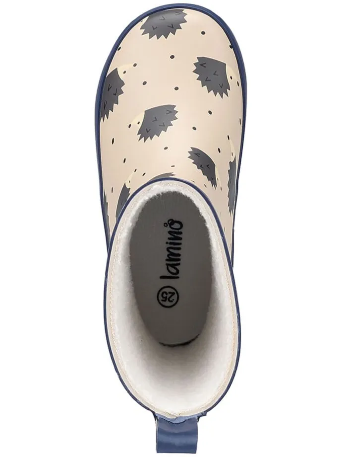 Gummistiefel in Beige/ Dunkelblau