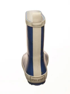 Gummistiefel in Blau/ Beige