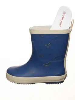 Gummistiefel in Blau/ Beige