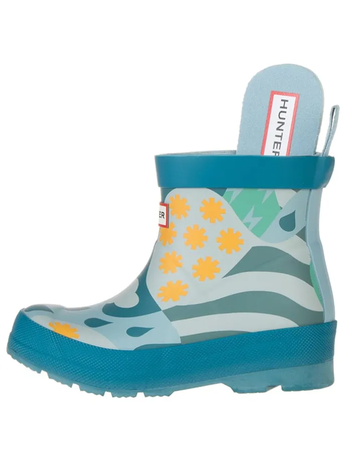 Gummistiefel in Blau/ Gelb