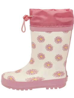 Gummistiefel in Creme/ Pink