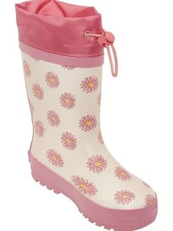 Gummistiefel in Creme/ Pink