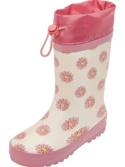 Gummistiefel in Creme/ Pink