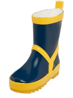 Gummistiefel in Dunkelblau/ Gelb