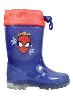 Gummistiefel in Dunkelblau/ Rot