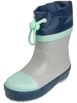 Gummistiefel in Grau/ Türkis