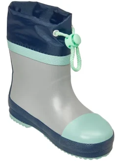 Gummistiefel in Grau/ Türkis