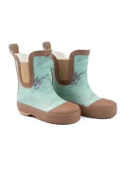 Gummistiefel in Hellblau/ Hellbraun