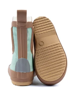 Gummistiefel in Hellblau/ Hellbraun