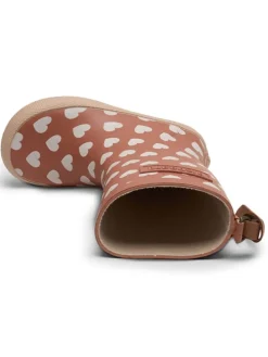 Gummistiefel in Hellbraun/ Weiß