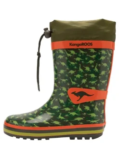 Gummistiefel in Khaki/ Orange