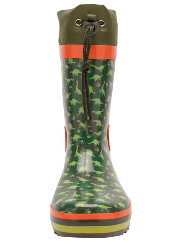 Gummistiefel in Khaki/ Orange