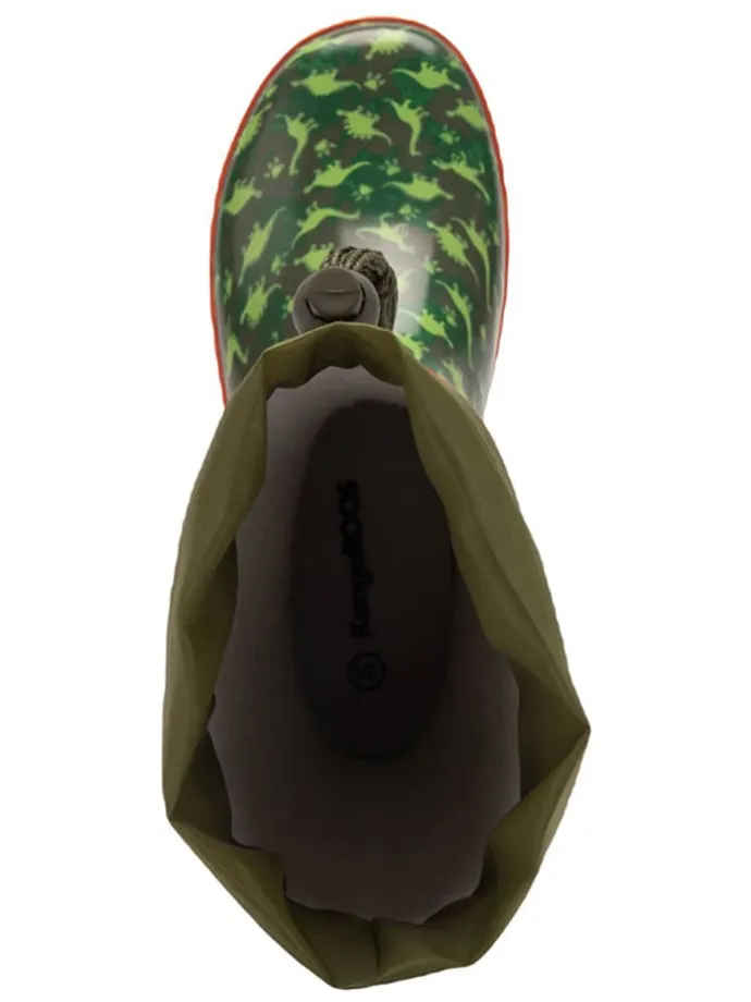 Gummistiefel in Khaki/ Orange