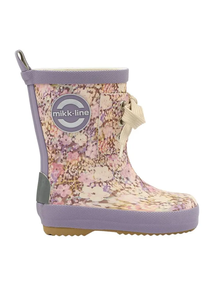 Gummistiefel in Lila/ Creme