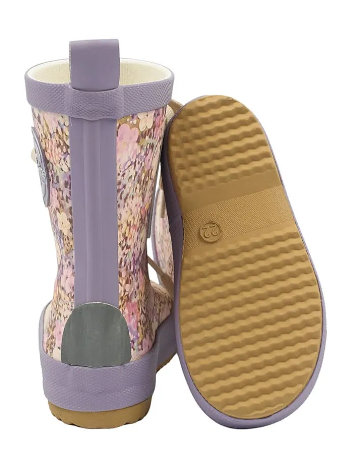 Gummistiefel in Lila/ Creme