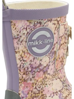 Gummistiefel in Lila/ Creme