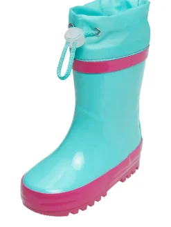 Gummistiefel in Türkis/ Pink