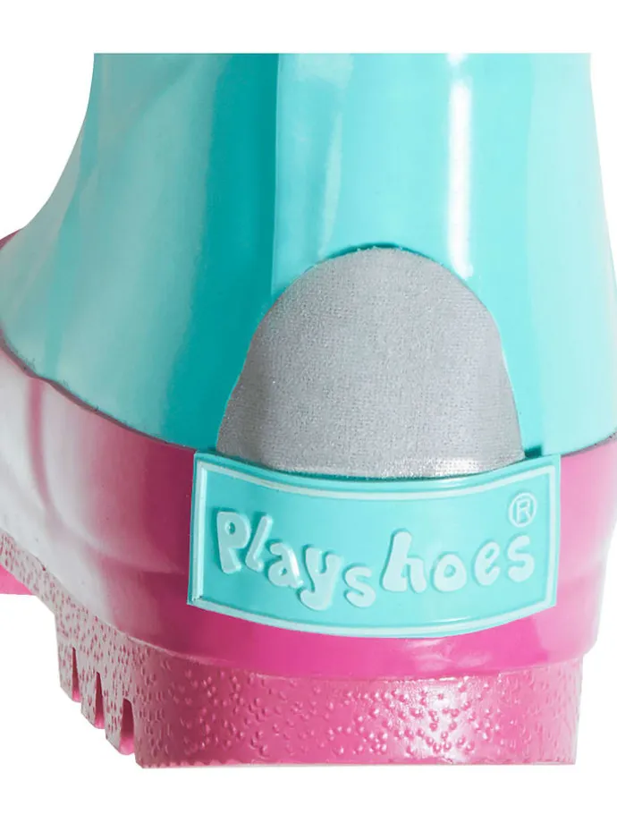 Gummistiefel in Türkis/ Pink